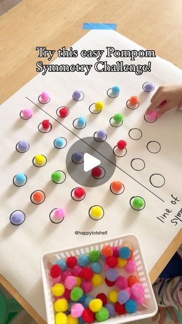 Fine Motor Skills For Two Year Olds, Finemotorskills Activities, 3 Year Old Learning Activity, Symmetry Activities, Multi Sensory Learning, Kindergarden Activities, Indoor Games For Kids, Make Learning Fun, Instagram Challenge