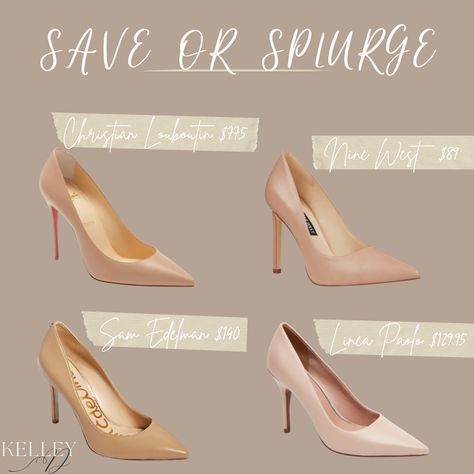 Nude Heels Outfit Classy, Pumps Outfit Casual, Nude Pumps Outfit, Nude Heels Outfit, Bridesmaid Shoe, Save Or Splurge, Pumps Outfit, Classy Outfits For Women, Outfit Classy