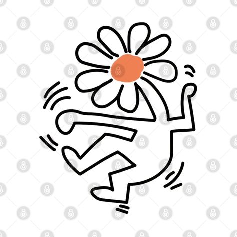 Keith haring Flower - Keith Haring Flower - T-Shirt | TeePublic Keith Haring Tattoo Ideas, Keith Harrington Tattoo, Keith Haring Flower, Keith Haring Best Buddies Tattoo, Keith Haring Tattoo, Keith Haring Dancing Flower, Keith Haring Body Painting, Keith Haring Music Art, Spot Painting