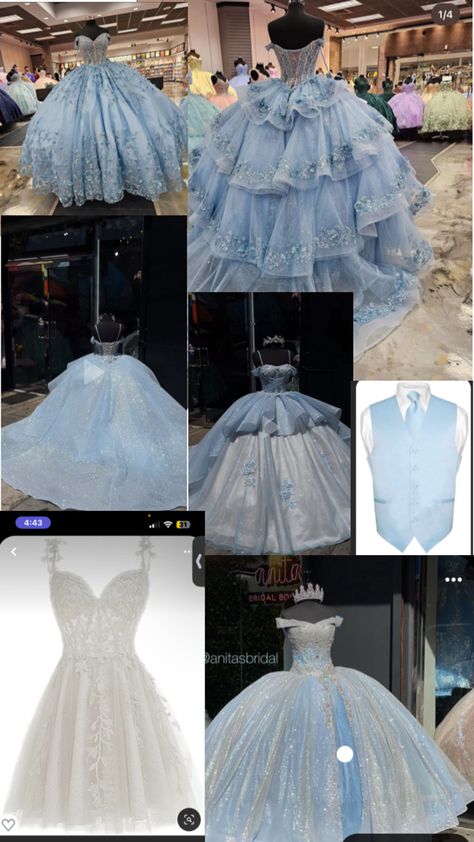 Light Purple Quince Dresses, Quinceanera Dresses Blush, Light Blue Quinceanera Dresses, Baby Blue Quinceanera, Cinderella Quinceanera Themes, Cinderella Quinceanera, Sweet 15 Party Ideas Quinceanera, Quince Themes, Quinceanera Pink