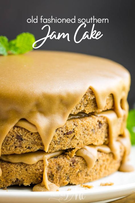 Best Southern Layered Jam Cake is a rich and robust celebration cake made with blackberry jam and warm spices. #cake #baking #baked #recipe #layercake #spicecake #jamcake #Southernfood #Southern #southernrecipe #oldfashioned #moist #easy Old Fashion Jam Cake Recipe, Old Fashion Jam Cake With Caramel Icing, Best Southern Cake Recipes, Blackberry Jam Cake Southern Living, Blackberry Jam Cake With Caramel Icing, Jam Cake Recipe Homemade, Easy Jam Cake Recipe, Old Fashioned Jam Cake, Kentucky Blackberry Jam Cake