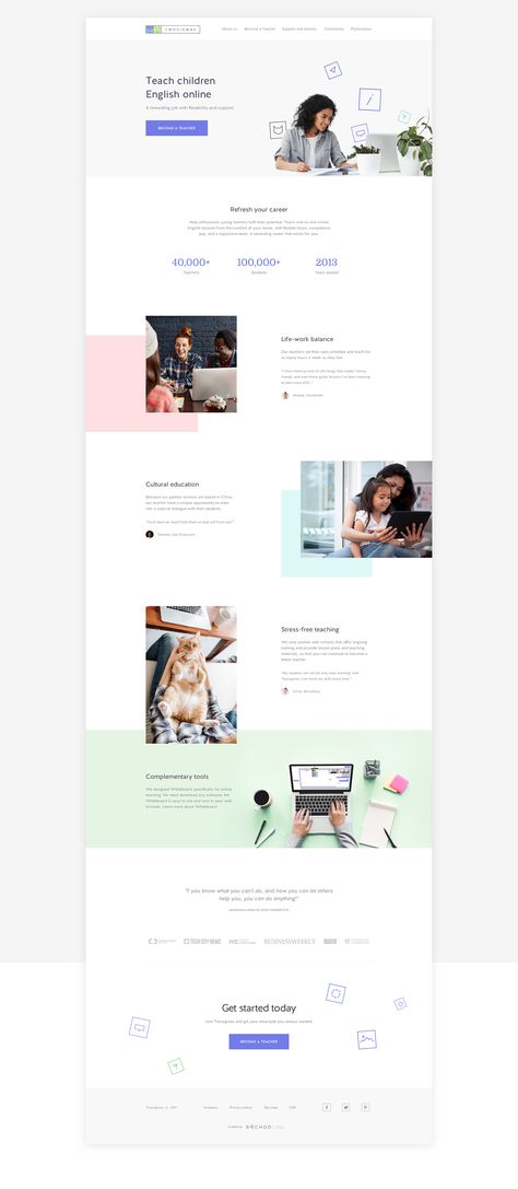 Twosigmas is a Cambridge-based organization specialized in e-learning solutions that connect Chinese students across the globe with native-speaking English tutors.Along with updating its brand identity we designed a completely new adaptive website.lea… Organization Website Design, Organization Website, Tutor Website Design, English Learning Website, Teaching Website Design, Website Article Design, E Learning Design Ideas, Unique Website Design Inspiration, Tutoring Website Design