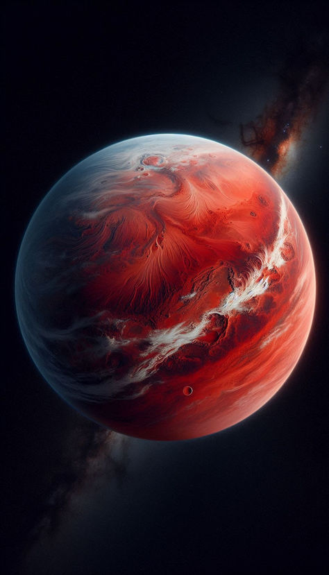 Marvel at the detailed view of a red planet from space, showcasing its vibrant surface. Stars and celestial bodies create a stunning backdrop, perfect for sci-fi enthusiasts and space lovers. #RedPlanet #Space #SciFiArt #Planet Pretty Space Pictures, Sci Fi Planet Concept Art, Phone Wallpaper Space, Scifi Planet, Planets Aesthetic, Sci Fi Planet, Fictional Planets, Planet Photos, Space Sci Fi