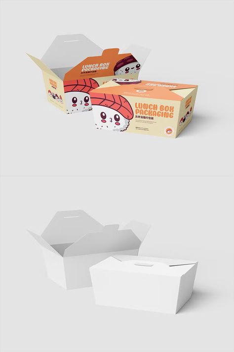 Lunch Box Packaging Mockup Muffin Boxes Packaging, Lunch Box Design Food Packaging, Lunch Box Packaging Design, Food Box Packaging Design, Lunchbox Packaging, Lunch Box Packaging, Packaging Lunch Box, Design Kemasan, Dessert Boxes Packaging