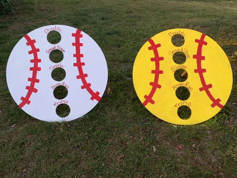 Baseball & softball toss Opening Day Softball Ideas, Softball Games For Parties, Opening Day Baseball Ideas, Balloon Party Games, Softball Birthday Parties, Softball Birthday, Travel Softball, Baseball Fundraiser, Opening Day Baseball