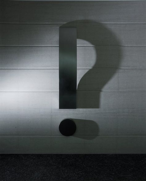 QUESTION MARK    2003 H200, W150, D20 cm Stainless steel, single light source, shadow Permanent Collection Namba Parks Tower, Osaka, Japan Kumi Yamashita, Namba Parks, Count Olaf, Question Marks, Font Lettering, Glasgow School Of Art, Lettering Typography, Great Fonts, Shadow Art