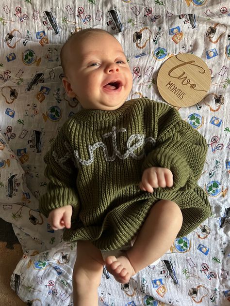 Sweater Milestone Pictures, Baby Name Sweater Pictures, Oversized Infant Sweaters, Monthly Milestone Pictures, Baby Sweater Oversized, Baby Sweater Embroidery Name, Newborn Embroidered Sweater, Newborn Oversized Sweater, Oversized Sweater Romper Baby