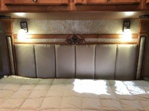 RV Project: Headboard – M&M Hit The Road Rv Headboard Ideas, Rv Headboard, Rv Interior Remodel, Living In Arizona, Headboard Ideas, Leather Headboard, Fabric Headboard, Diy Headboards, Rv Interior