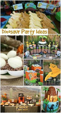 Dinosaur Party Ideas (Collection) - Moms & Munchkins Dinosaur Party Food Ideas, Dino Ranch Birthday, Diy Dinosaur Party, Dinosaur Party Ideas, Dinosaur Party Food, Dino Ranch, Dinosaur Themed Birthday Party, Dino Birthday Party, Dinosaur Theme Party