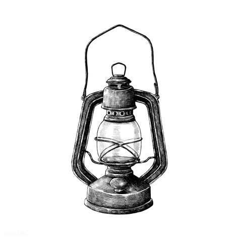 Hand drawn retro lantern | premium image by rawpixel.com Vintage Lantern Tattoo, Lantern Festival Drawing, Ancient Oil Lamp, Lantern Drawing, Lamp Tattoo, Lantern Illustration, Lantern Tattoo, Japanese Paper Lanterns, Storm Lantern