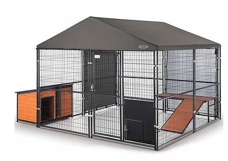 Dog house – huel Backyard Dog Kennel, Dog Kennel Panels, Kennel Ideas Outdoor, Cheap Dog Kennels, Outdoor Dog Kennel, Airline Pet Carrier, Dog Kennel Cover, Kennel Cover, Diy Dog Kennel