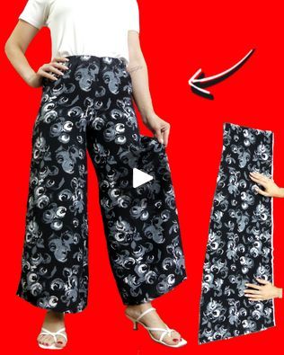 Pantalon Large, Wide Pants, How To Sew, Wide Leg Trousers, Diy Fashion, Diy Sewing, Diy Clothes, Leg Pants, Sewing Pattern