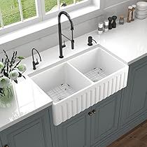 Farm Kitchen Sink, Porcelain Kitchen Sink, White Farmhouse Sink, Apron Front Kitchen Sink, Double Kitchen Sink, Fireclay Farmhouse Sink, Ikea Kitchen Design, Farmhouse Kitchen Sink, Apron Sink Kitchen