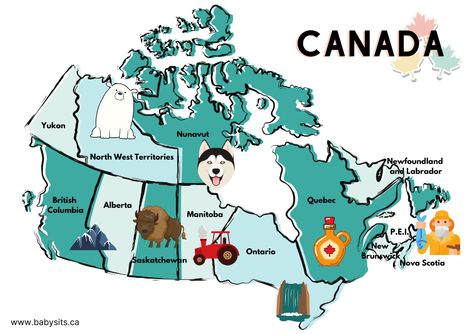 Map Of Canada Printable, Free Canada Printables, Canada Activities For Preschool, Canadian Animals Activities, Canada Activities For Kids, Canada Preschool Activities, Canada Preschool, Canada Facts For Kids, Canada Culture