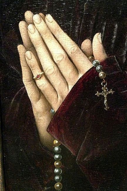 <i>Face to Face: Flanders, Florence and Renaissance Painting</i> at The Huntington Praying Hands, Catholic Art, A Cross, Religious Art, Rosary, Aesthetic Art, Art History, Art Inspo, Art Reference