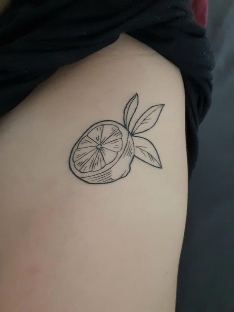 220+ Delicate Fine Line Tattoos Designs and Ideas (2023) - TattoosBoyGirl Fruit Line Tattoo, Fine Line Tattoo With Shading, Cute Lemon Tattoo, Lemon Tattoo Ideas, Fine Line Bug Tattoo, Lemon Fine Line Tattoo, Fine Line Fruit Tattoo, Lemon Tattoo Black And White, Fine Line Lemon Tattoo