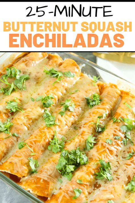 Butternut Black Bean Enchiladas, Butternut Squash And Black Bean Tacos, Butternut Squash Wrap, Butternut Squash And Black Bean Enchiladas, Butternut Squash And Black Bean Recipes, Fall Meatless Meals, Butternut Squash Black Bean Enchiladas, Butternut Squash And Black Beans, Whole Food Recipes Snacks