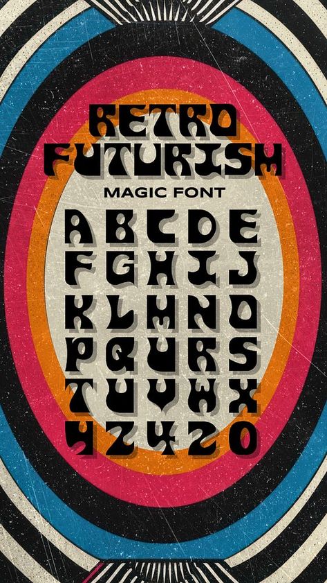 Retro Futurism Typography, Retro Futurism Font, Retro Futurism Logo, Retrofuturism Design, Retro Futurism Design, Cafe Burger, Futurism Design, Alphabet Arabic, Pinterest Banner