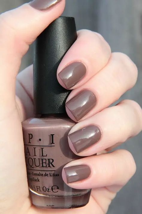 Opi Over The Taupe, Fall Nails Opi, Taupe Nail Polish, Fall Nail Colors Opi, Fall Pedicure, Opi Nail Polish Colors, Taupe Nails, Tan Nails, Neutral Nail Color