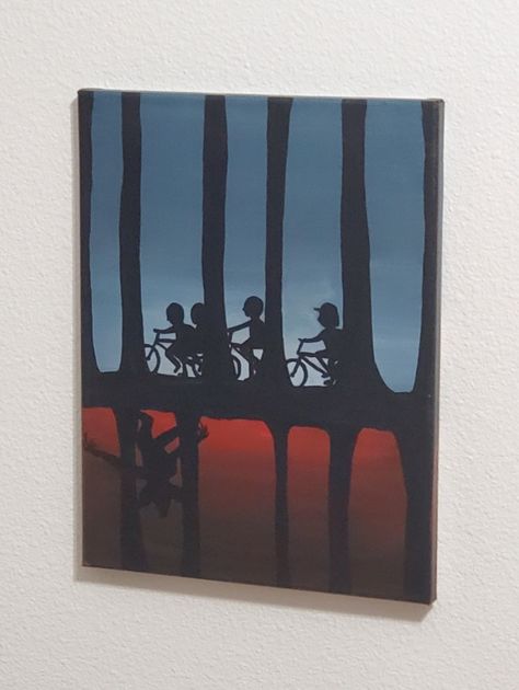 Stranger Things Acrylic Painting, Painting Ideas Stranger Things, Stranger Things Canvas Painting, Stranger Things Painting Ideas, Stranger Things Painting, Stranger Things Artwork, Stranger Things 1, Stranger Things Show, Eleven Mike