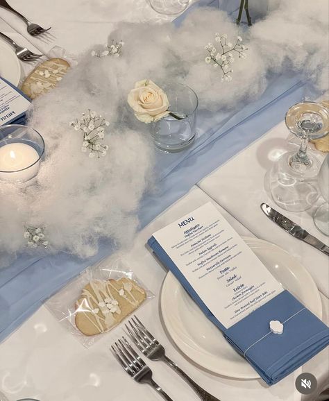 Up In The Clouds Party, Cloud Table Decorations, Cloud Bridal Shower Ideas, On Cloud 9 Centerpieces, Cloud 9 Centerpiece, On Cloud 9 Party Theme, Rain Theme Party, Cloud 9 Bridal Shower Theme Decorations, Cloud 9 Baby Shower Theme Boy