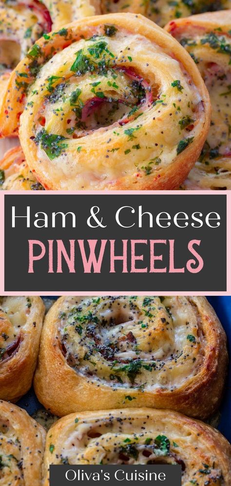 Ham Cheese Pinwheels, Ham Appetizers, Ham Pinwheels, Crescent Roll Appetizers, Ham And Cheese Roll Ups, Ham Rolls, Cream Cheese Pinwheels, Ham And Cheese Pinwheels, Black Forest Ham