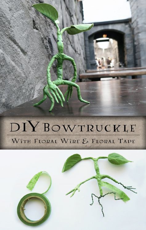 How to make a posable Pickett the Bowtruckle – Recycled Crafts Harry Potter Motto Party, Harry Potter Diy Crafts, Harry Potter Weihnachten, Harry Potter Christmas Decorations, Cheap Diy Halloween Decorations, Citate Harry Potter, Halloween Animatronics, Harry Potter Christmas Tree, Halloween 11