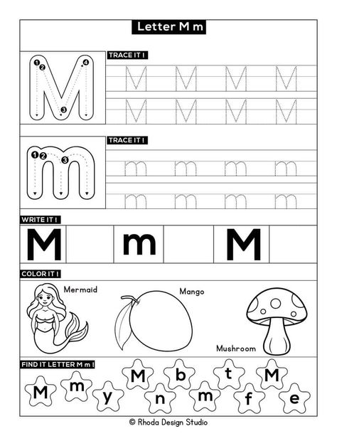 Letter M For Kindergarten, Letter M Arts And Crafts For Preschool, Letter M Tracing Worksheet, Letter M Worksheets Kindergarten, Preschool Letter M Activities, Letter M Crafts For Kindergarten, Letter M Preschool Activities, M Is For, Letter M Worksheets For Preschool