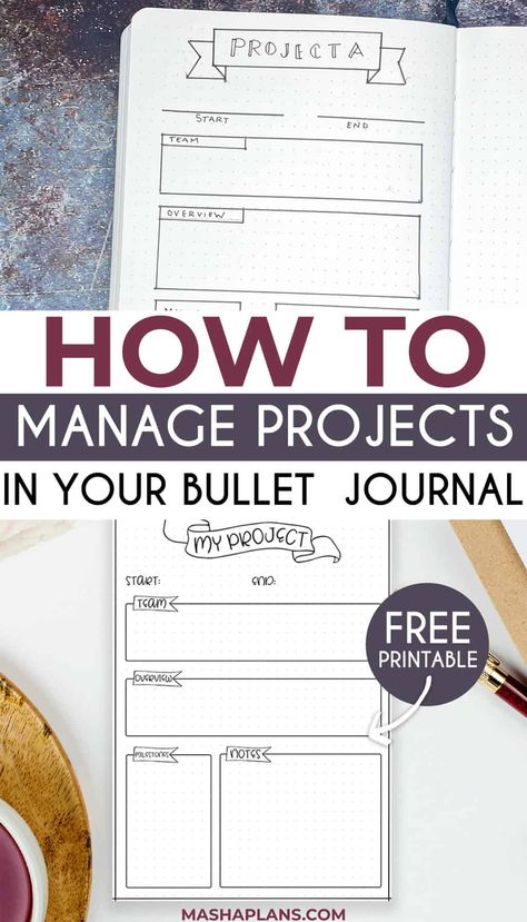 Bullet Journal Project Management, Bullet Journal Project Planning, Ideas For Project, Business Planner Printables, Bullet Journal Work, Journal Business, Bullet Journal Key, Organization Bullet Journal, Project Management Templates