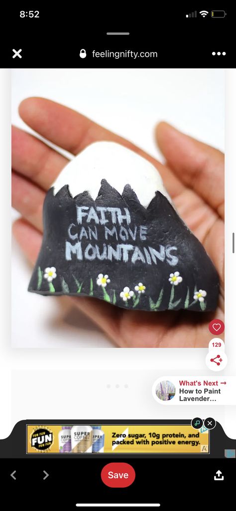 Faith Moves Mountains, Faith Can Move Mountains, Rock Ideas, Paint Rock, Move Mountains, Rock Crafts, Rock Painting, Rock Art, Positive Energy