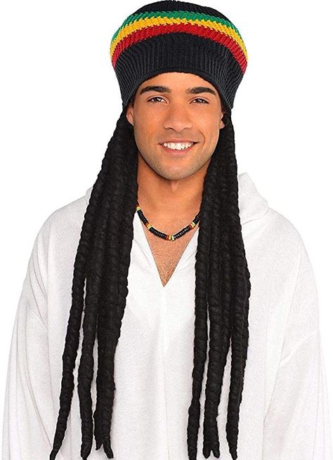 Amazon.com: amscan 840811 Black Rasta Dreadlock Wig with Tam | 1 Piece : Clothing, Shoes & Jewelry Faux Dreadlocks, Dreadlock Wig, Soldier Costume, Mardi Gras Costumes, Mardi Gras Parade, Halloween Costume Shop, Halloween Costume Accessories, Toddler Costumes, Dreadlock Hairstyles