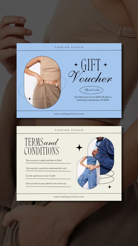 Give your loved one the perfect gift with this aesthetic gift certificate template from Canva. With a modern and stylish design, this template allows you to customize the text and colors to make it unique for your recipient. Perfect for birthdays, anniversaries, or any special occasion! #aestheticgift #giftcertificate #canva #templates #anniversary #birthday #specialoccasion #modern #stylish #customize #colors #text #unique #giftcard #giftvoucher Blue And Green Aesthetic, Gift Voucher Template, Gift Voucher Design, Voucher Template, Voucher Design, Aesthetic Gift, Gift Certificate Template, Gift Voucher, Gift Certificate