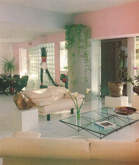 ◽️The 80s Interior◽️ on Instagram: “I’m having a glass brick kinda morning! . (Decor By Design - 1985) . Scanned by me @the_80s_interior .  #retroaesthetic #80saesthetic…” 80s Living Room, 1980s Interior, 90s Interior, 80s Interior Design, 80s House, 80s Home, 80s Interior, 80s Decor, Retro Interior Design