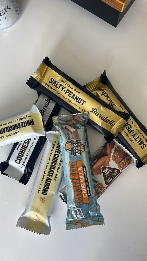 High Protein Foods Aesthetic, Quest Bars Aesthetic, Protein Snacks Aesthetic, Barebells Protein Bars Aesthetic, Protein Bars Aesthetic, Protein Powder Aesthetic, Protein Bar Aesthetic, Protein Aesthetic, Protein Bar Brands