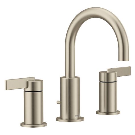 Cia Brushed nickel two-handle bathroom faucet -- T6222BN -- Moen Moen Cia, Bathroom Faucets Brushed Nickel, Widespread Faucet, Luxurious Showers, Widespread Bathroom Faucet, Bath Faucet, Faucet Handles, Trim Kit, Shower Valve