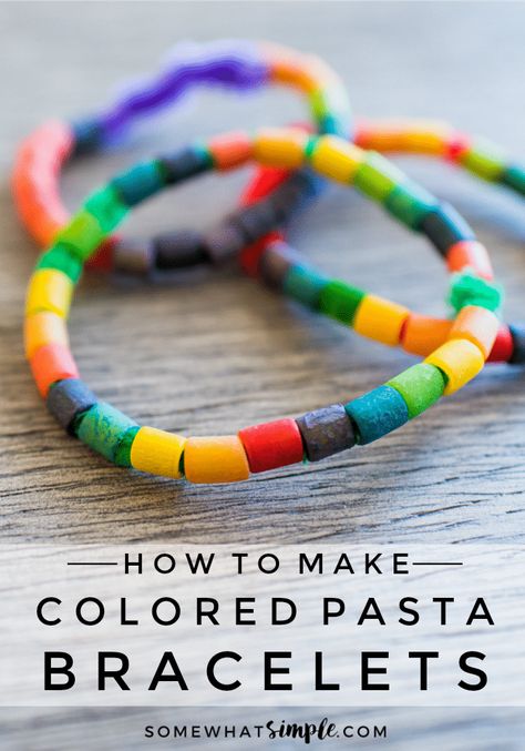 Pasta Jewelry For Kids, Macaroni Necklaces Kids Crafts, Crafts For Large Group Of Kids, Pasta Necklace Craft Kids, Noodle Art For Kids, Pasta Art For Kids, Pasta Crafts For Kids, Pasta Jewelry, Fun Kids Art Projects