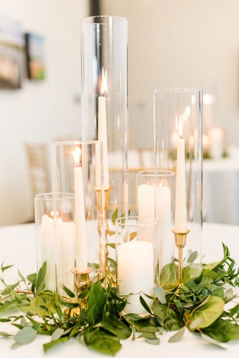 GALLERY | trulyhaute Taper Candle Centerpiece, Cylinder Centerpieces, Taper Candles Wedding, Candle Centerpiece, Candle Wedding Centerpieces, Gold Candle Sticks, Event Floral Design, Centerpiece Ideas, Floral Cake