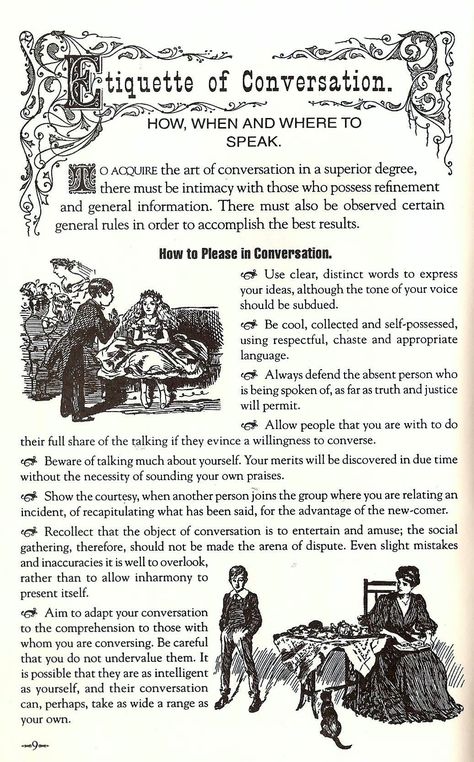 How To Speak Elegantly, Conversation Etiquette, Ladylike Etiquette, Victorian Etiquette, Basic Etiquette, Ettiquette For A Lady, Proper Etiquette, Etiquette Rules, Dining Etiquette