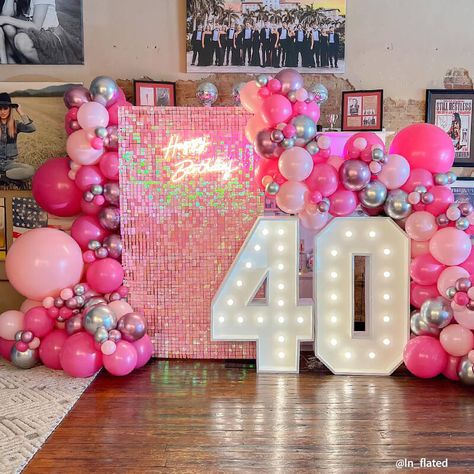 Pink Shimmer Wall, Royal Fiveness, Shimmer Wall Panels, 30 Birthday, Shimmer Wall, Build A Wall, Event Themes, Theme Party Decorations, Balloon Garland