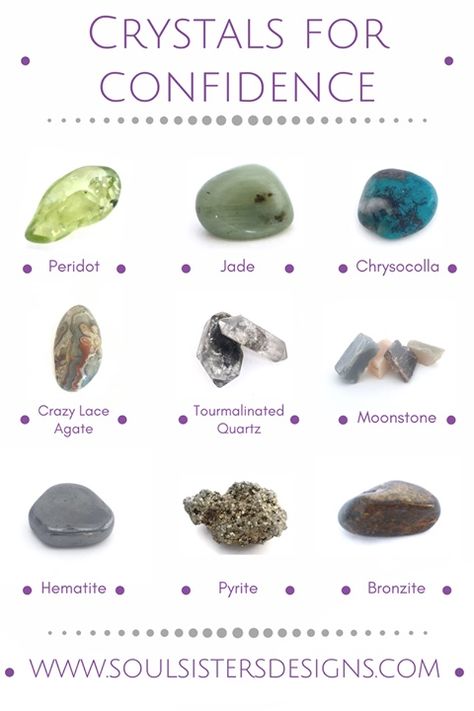 Healing Crystals for confidence by Soul Sisters Designs Stones For Confidence, Crystals For Self Care, Confidence Crystals, Crystals For Confidence, Grey Crystals, Crystal Power, Spiritual Crystals, Gemstone Meanings, Crystal Therapy