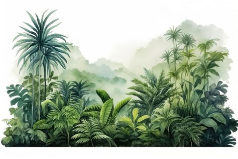 Vegetation outdoors nature forest. AI generated Image by rawpixel. | premium image by rawpixel.com / PLAIIII Mural Landscape, Paper Palm Tree, Scenery Illustration, Palm Tree Png, Wedding Illustrations, Isha Yoga, Jungle Mural, Panoramic Art, Chalk Wall