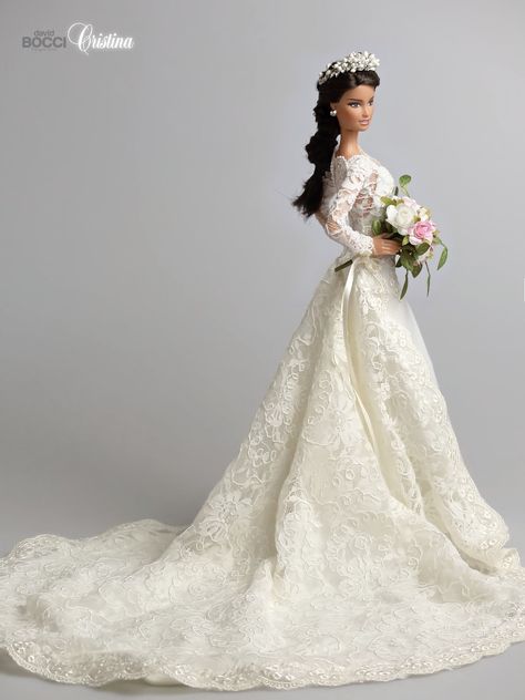 Royal Wedding Gowns, Doll Wedding Dress, Barbie Bridal, Barbie Wedding Dress, Barbie Bride, Glamour Dolls, Barbie Wedding, Barbie Gowns, Bride Dolls