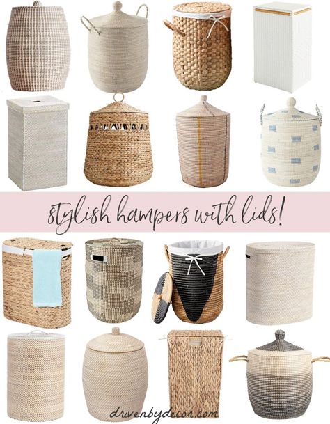 On the hunt for a stylish hamper that's as pretty as it is functional? I've gathered together my 16 favorites including the one I chose for my own room! Laundry Hamper Bedroom, Bedroom Hamper, Large Basket With Lid, Tea And Scones, Cheap Baskets, Xmas Hampers, Woven Hamper, Wicker Laundry Hamper, Hamper With Lid