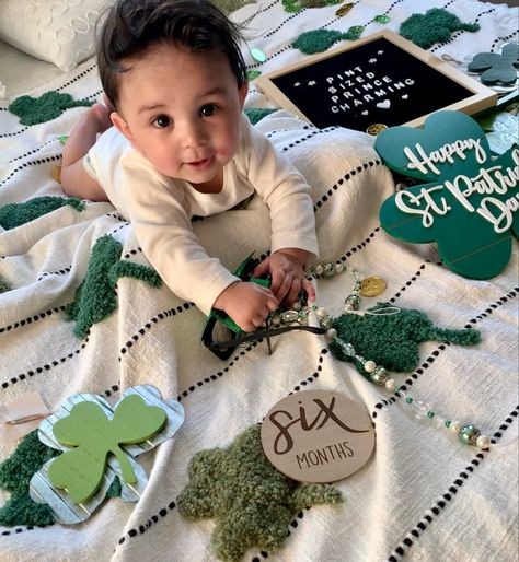 St Patricks Day Baby Photoshoot, Baby Holiday Photos, Baby Photo Shoot, Milestone Pictures, First Year Photos, Monthly Themes, Babies First Year, Holiday Baby, Saint Patrick