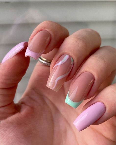 Nails 23, Summer Acrylic, Dope Nail Designs, Manicure Nails, Summer Acrylic Nails, Fancy Nails, Dope Nails, Cute Makeup, Nail Manicure