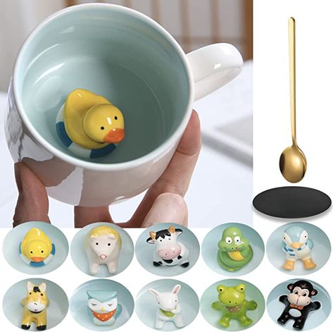 Amazon.com: Arawat Cute Penguin Coffe Mug with Penguin Inside Cute Penguin Print Stuff Mugs with Spoon 12 Oz Tea Ceramic Cup Funny Coffee Mugs Kids Mugs Birthday Gift for Women Friends Penguins Lover : Home & Kitchen Amazon Room Decor, 3d Mugs, Kids Mugs, Duck Cute, Friends Coffee, Friends Coffee Mug, Cow Mug, Women Friends, Cerámica Ideas