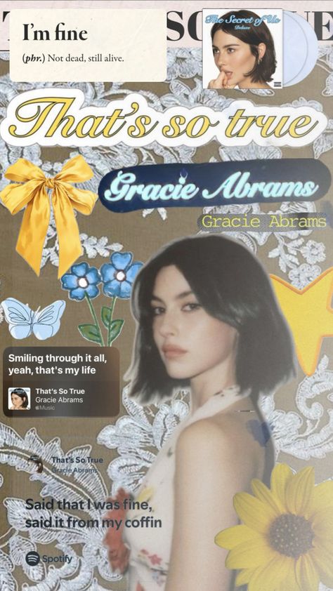 Wish this song didn’t have a swear cause it’s so catchy #gracieabrams #blue #yellow #lyrics #flowers #artist #vibes #music #song #lace #pretty #vintage