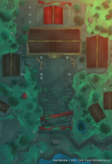 Dnd Shrine Map, Abandoned Shrine, Dragons 5e, Japanese Forest, Japanese Shrine, Tabletop Rpg Maps, Fantasy Maps, Japanese Horror, Japanese Temple