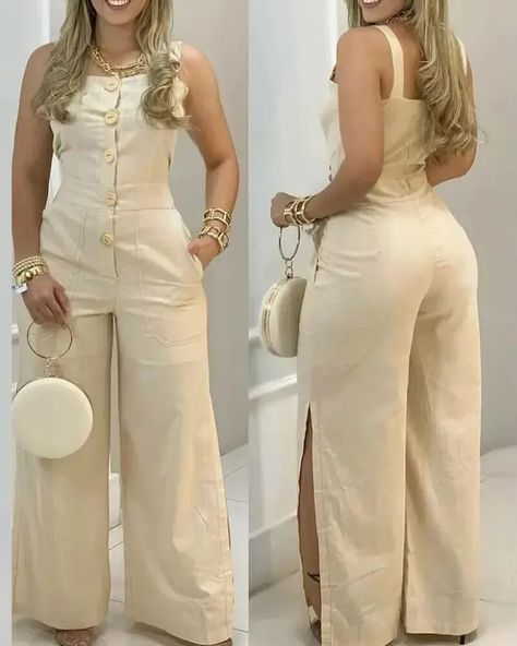 Button Suspenders, Suspender Jumpsuit, Jumpsuit Elegant, Chic Type, Long Jumpsuits, Casual Jumpsuit, Pantalon Large, Ankle Length Pants, Jumpsuit Fashion