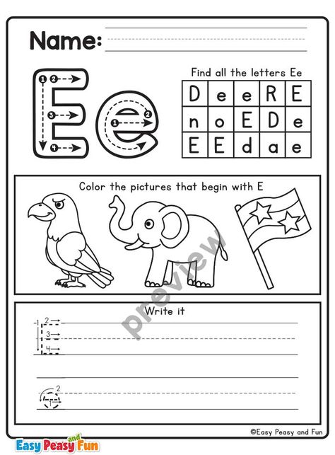 Review the Letter E Worksheets Letter Formation Worksheets, Letter E Activities, Letter D Worksheet, Letter B Worksheets, Beginning Sounds Worksheets, Printable Worksheets For Kids, English Worksheets For Kindergarten, Dot Letters, Kids Worksheets Printables